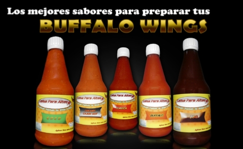 botellas de ricas salsas para alitas