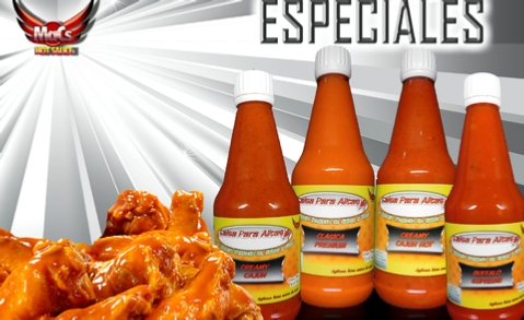 botellas de salsa para alitas sabores especiales
